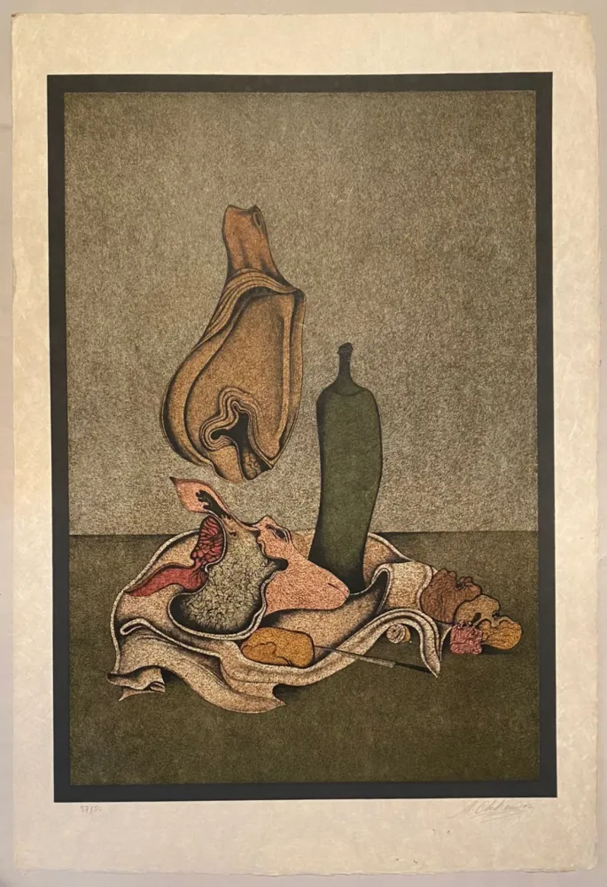 Litografía Chemiakin - Nature morte
