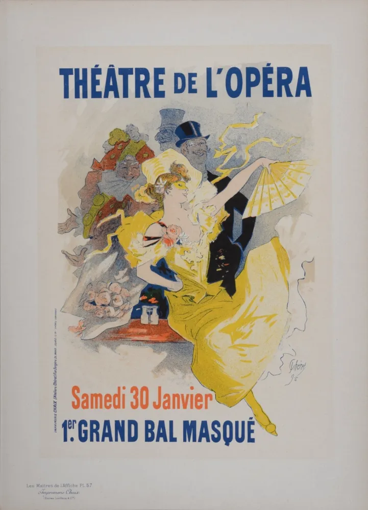 Litografía Cheret - Bal Masque de l'Opera, Les Maitres de L’Affiche
