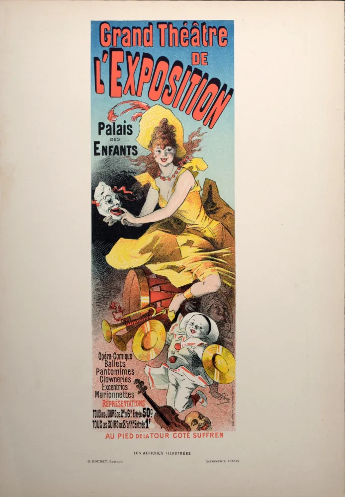 Litografía Cheret - Grand Théâtre de l'Exposition, 1896