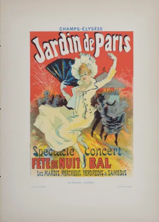 Litografía Cheret - Jardins de Paris, 1896