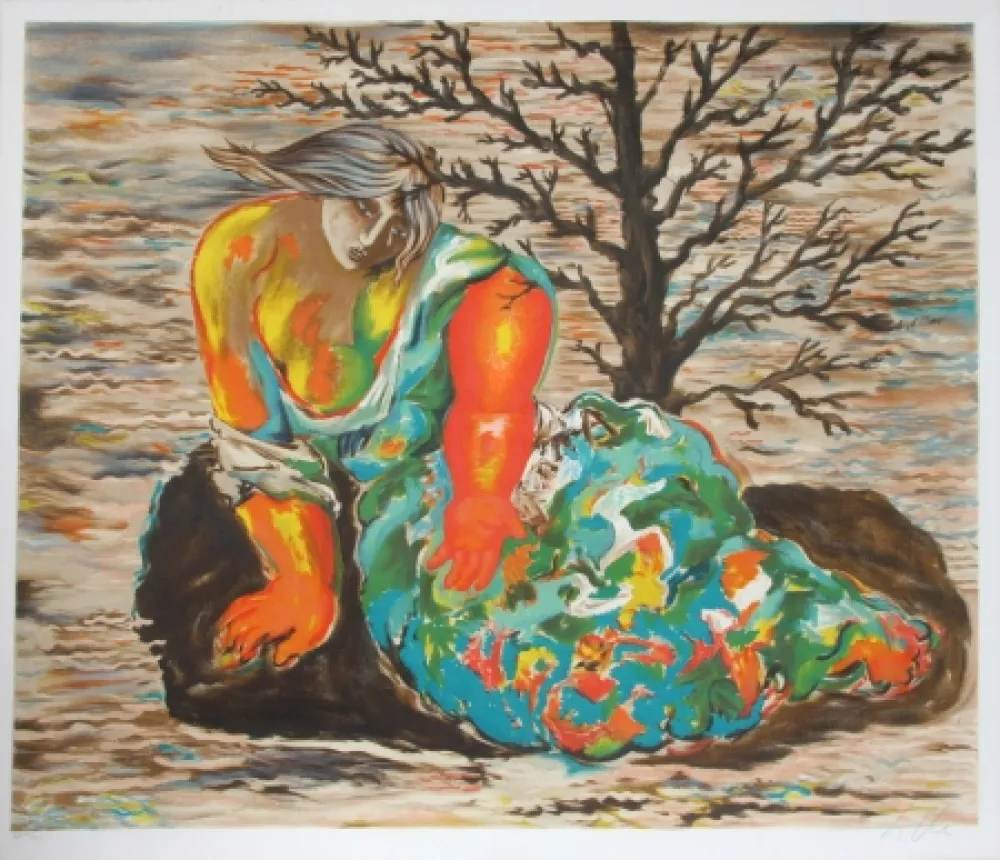 Litografía Chia - Seated Woman