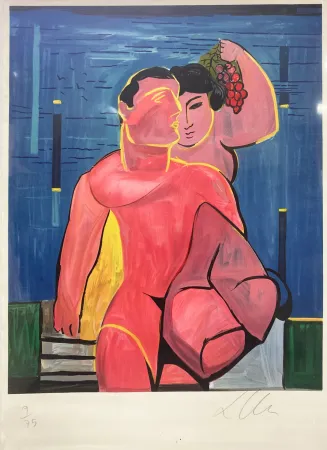 Litografía Chia - Untitled Portrait of Lovers, ca.