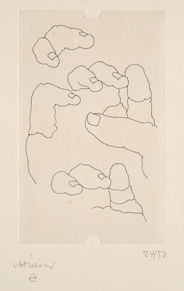 Grabado Chillida - Esku (from La mémoire et la main, by Edmond Jabes)