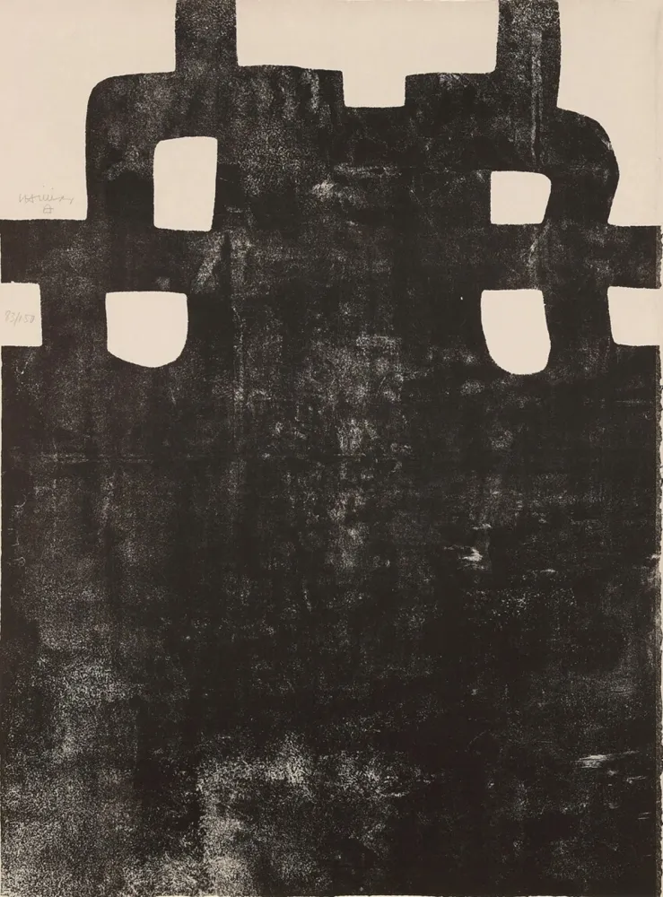 Litografía Chillida - Gurutze Gorria III