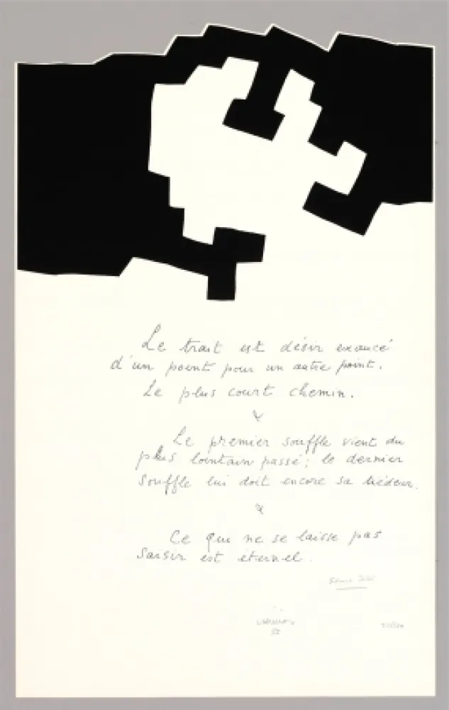 Litografía Chillida - Placard Jabes