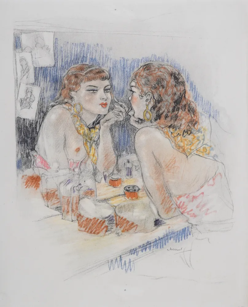 Litografía Chimot - Colette, l'Envers du Music-Hall,