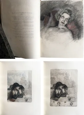 Libro Ilustrado Chimot - LA PETITE JEANNE PÂLE, suivi de la Petite Sirène du Pont des Arts (1922). 1 des 5 Japon avec dessin original et suites.‎ 