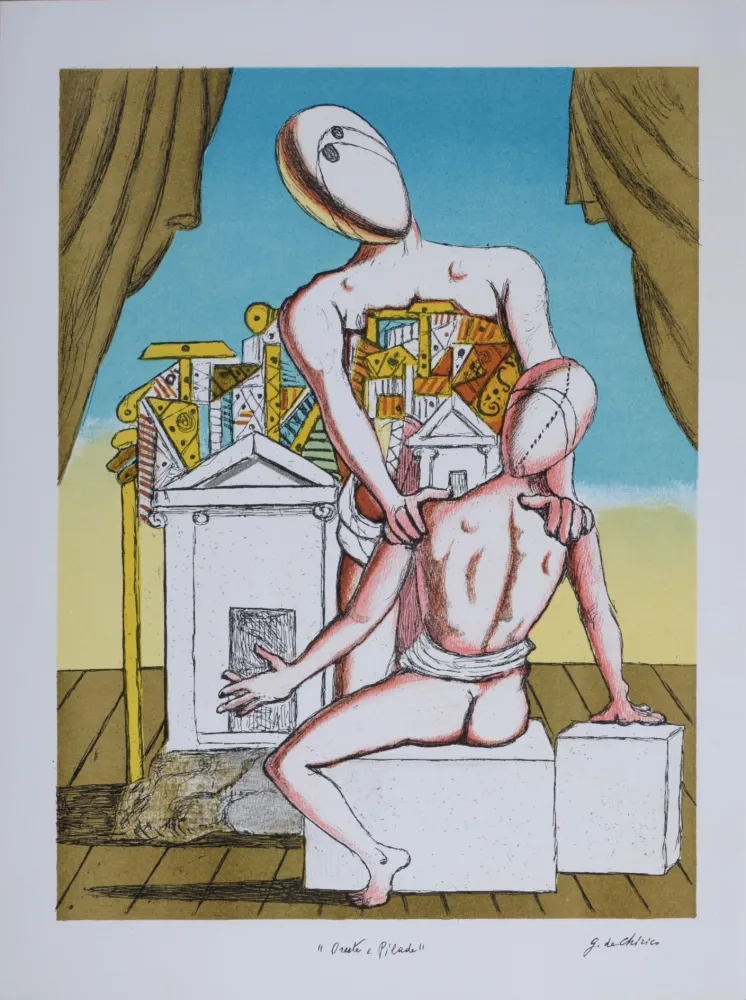 Litografía Chirico (De) - Oreste et Pilade
