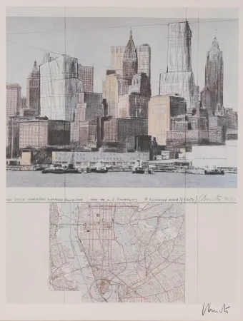 Litografía Christo & Jeanne-Claude - Two Lower Manhattan Wrapped Buildings