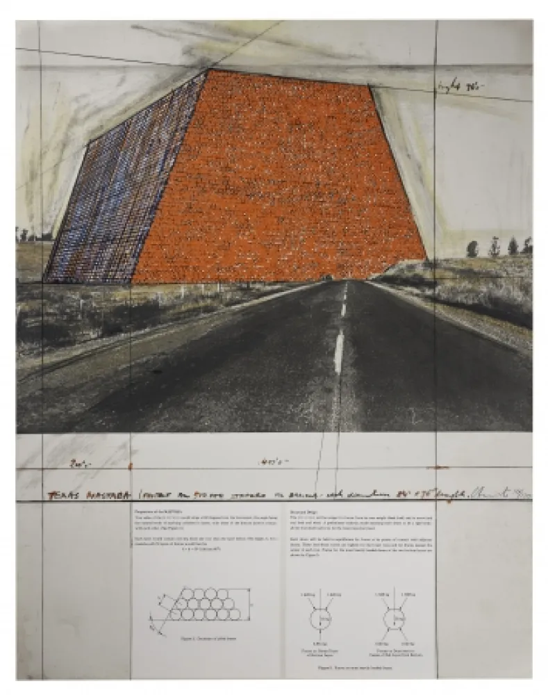 Serigrafía Christo - Texas Mastaba