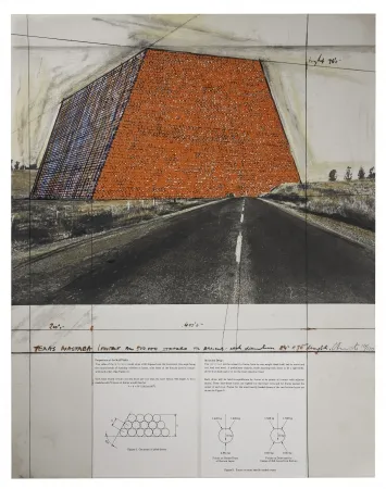 Serigrafía Christo - Texas Mastaba