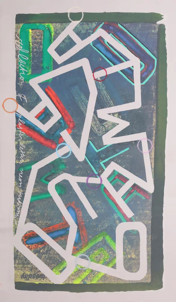 Serigrafía Chryssa - Constructions: Reflections of Plaster Letter Neon Tubing