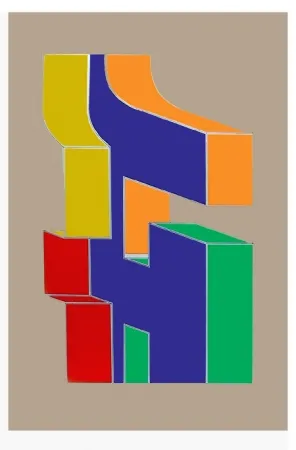 Serigrafía Chryssa - Times Square Fragment #10