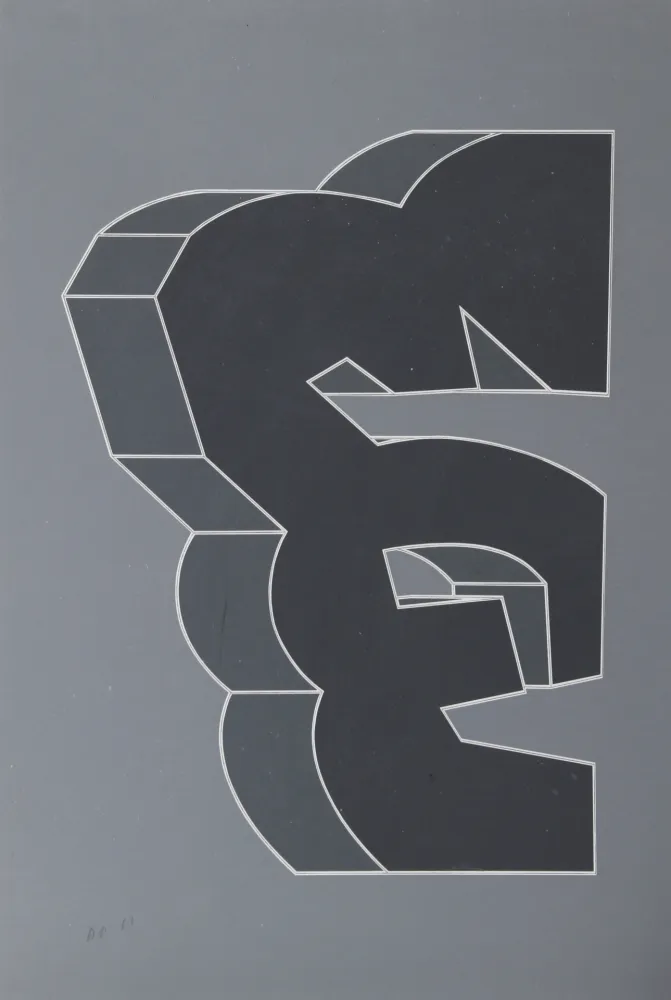 Serigrafía Chryssa - Times Square Fragment XII