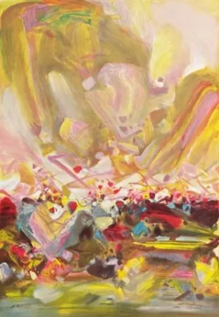 Litografía Chu Teh Chun  - Abstract composition