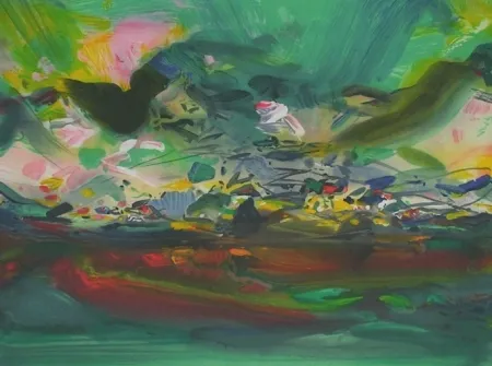 Litografía Chu Teh Chun  - Composition