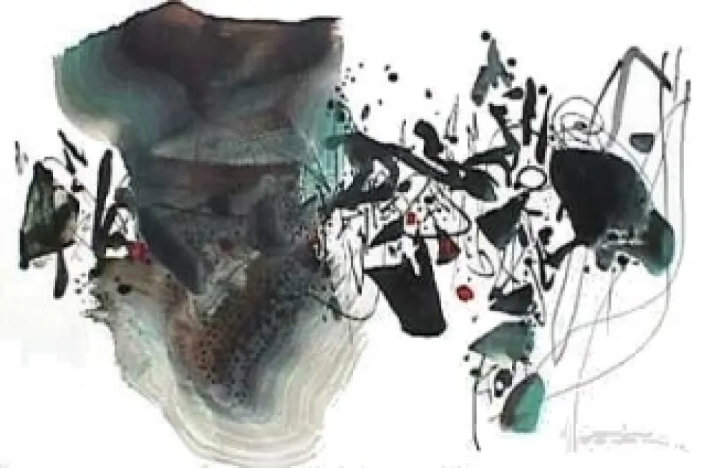 Litografía Chu Teh Chun  - Composition