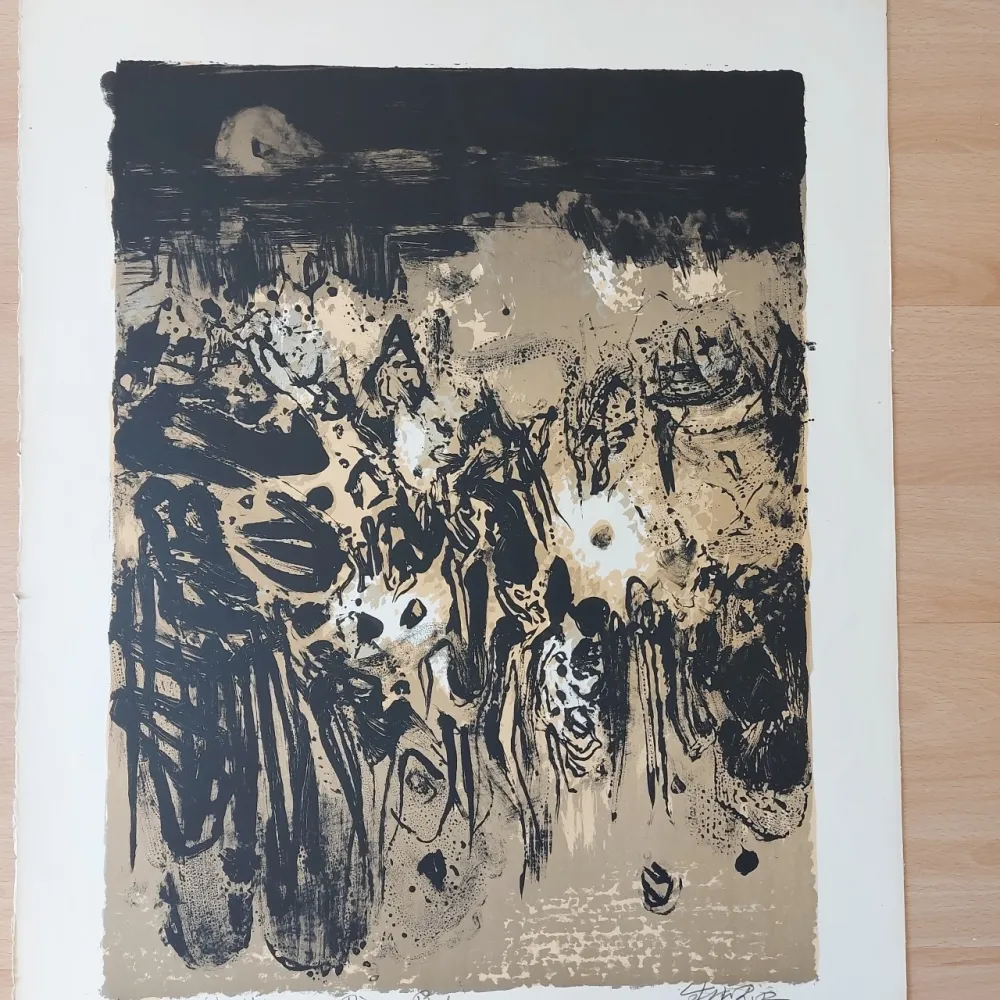 Litografía Chu Teh Chun  - Golden Times circa 1960