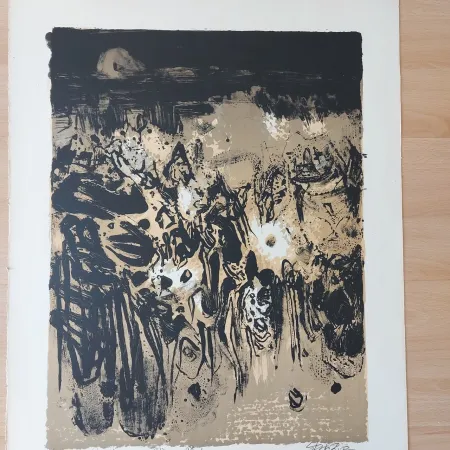 Litografía Chu Teh Chun  - Golden Times circa 1960