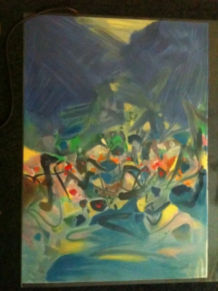 Litografía Chu Teh Chun  - SAISON BLEUE