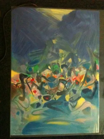 Litografía Chu Teh Chun  - SAISON BLEUE