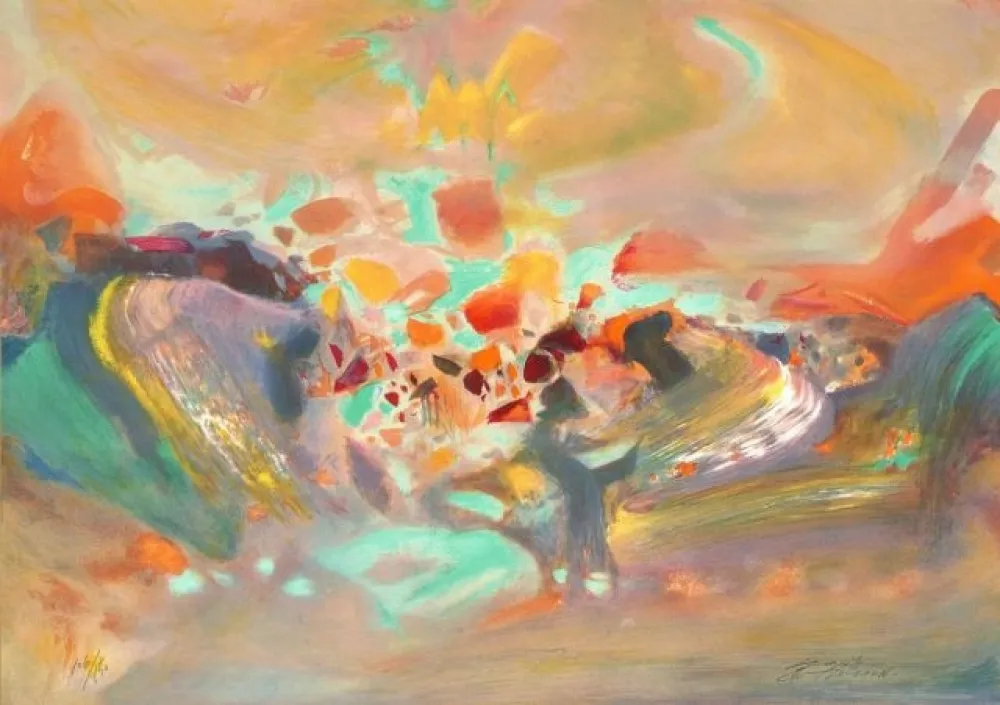 Litografía Chu Teh Chun  - Sans titre