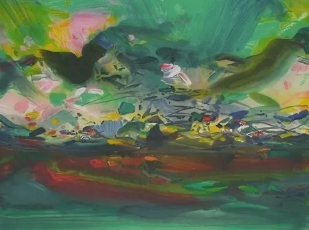 Litografía Chu Teh Chun  - Sans titre