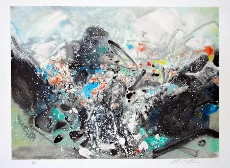 Litografía Chu Teh Chun  - Snowstorm