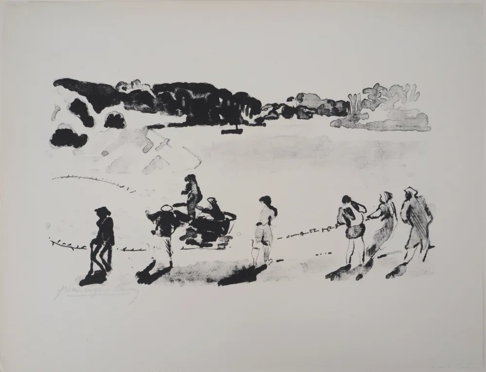 Litografía Clairin - Un coup de Senne sur le Belon