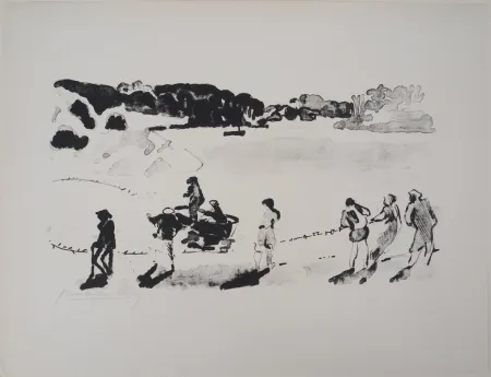 Litografía Clairin - Un coup de Senne sur le Belon