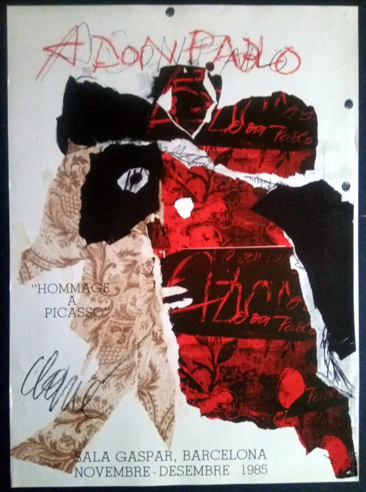 Cartel Clavé - Antoni Clavé - A Don Pablo - Sala Gaspar 1985