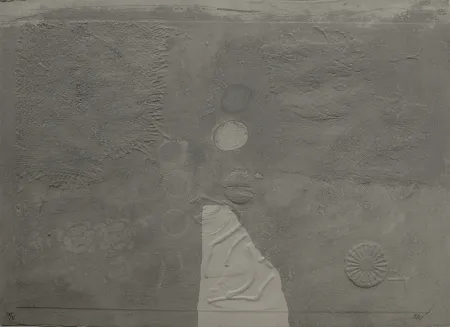 Grabado Clavé - Gaufrages sur fond bleu