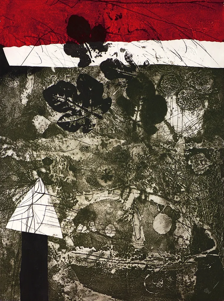 Grabado Clavé - Guerrier aux feuilles