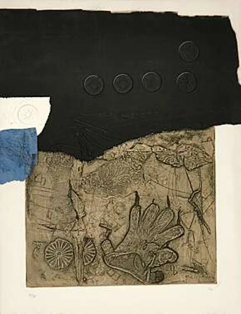 Aguatinta Clavé - La tache bleu