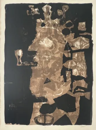 Litografía Clavé - Le roi à la pipe , 1952