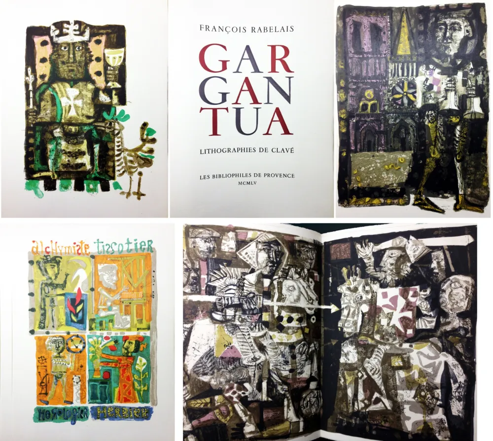 Libro Ilustrado Clavé - Rabelais. GARGANTUA. 61 lithographies originales de Clavé (1955)