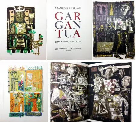 Libro Ilustrado Clavé - Rabelais. GARGANTUA. 61 lithographies originales de Clavé (1955)
