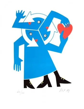 Litografía Clet - ARLETTE / Grand-Mère Plouc