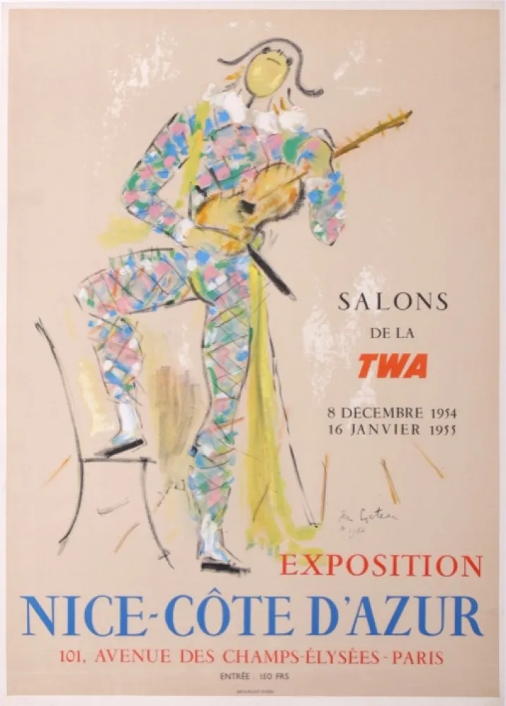 Litografía Cocteau - Exposition Nice - Côte d'Azur Salons de la TWA, 