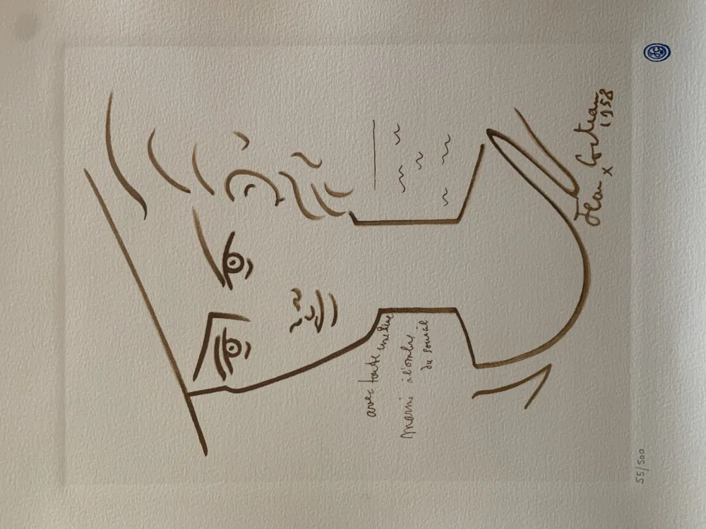 Litografía Cocteau - Femme au chapeau