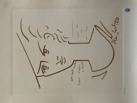 Litografía Cocteau - Femme au chapeau