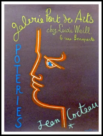 Litografía Cocteau - Galerie Pont des Arts chez Lucie Weill - POTERIES