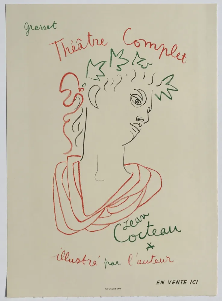 Litografía Cocteau - Grasset Theatre Complet