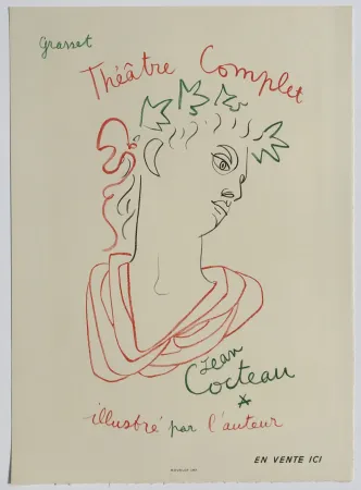 Litografía Cocteau - Grasset Theatre Complet