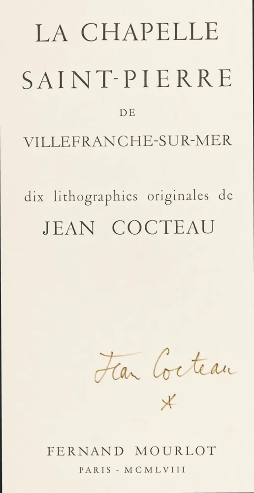 Libro Ilustrado Cocteau - La Chapelle Saint-Pierre de Villefranche-sur-Mer, Mourlot 1958