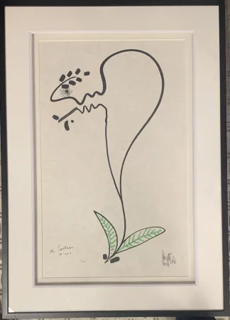 Litografía Cocteau - La fleur