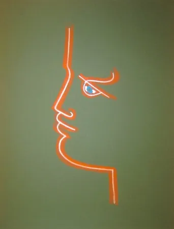 Litografía Cocteau - Le trait de feu (Green)