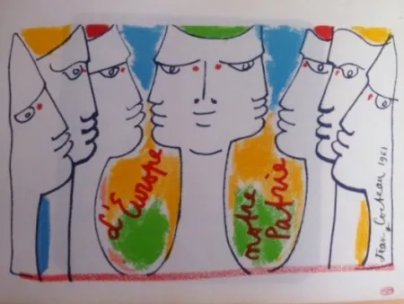 Litografía Cocteau - L'Europe