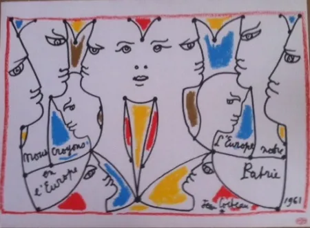 Litografía Cocteau - L'Europe