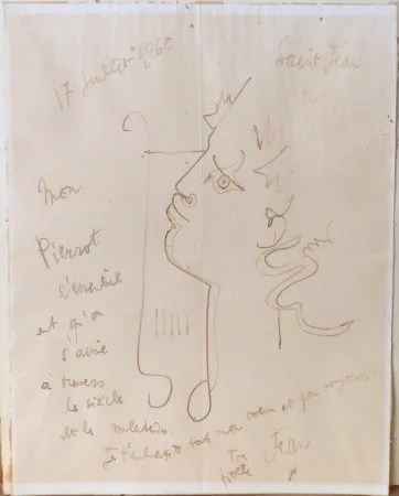 Sin Técnico Cocteau - Orphée à la lyre. Dessin signé